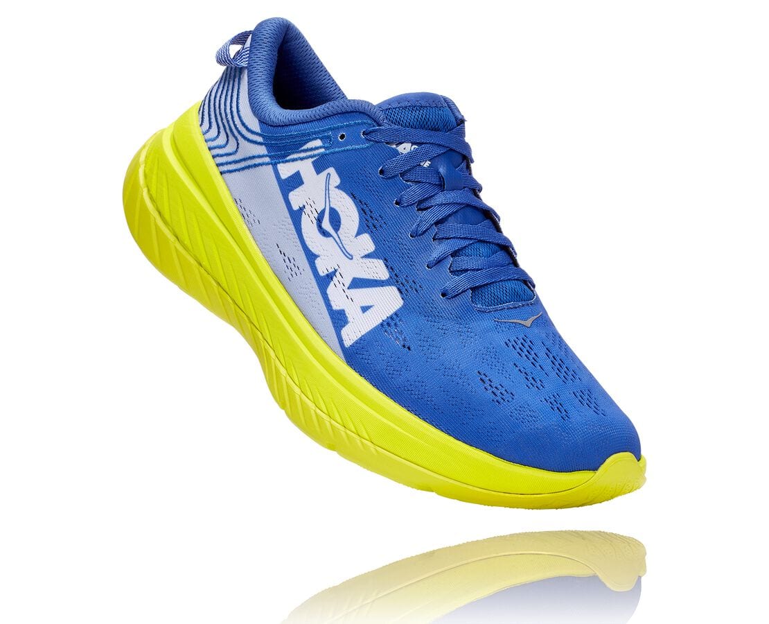 Hoka One One Carbon X Philippines - Men's Road Running Shoes - Blue / Rose | UI8047593